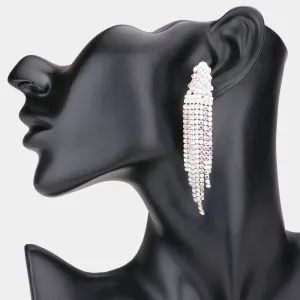 SERAFINA - AB Rhinestone Dangle Clip On Earrings