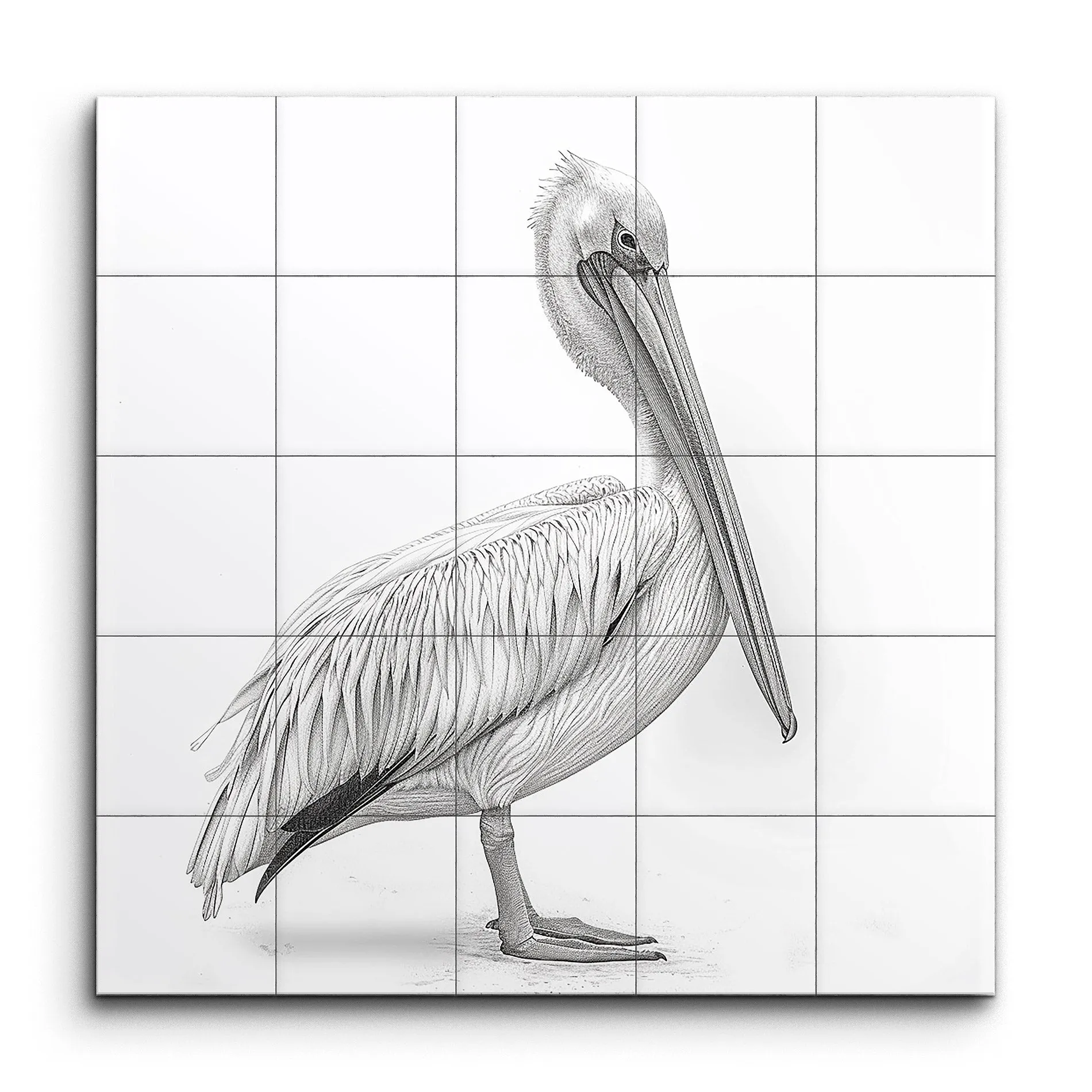 Serene Pelican: Monochrome Elegance