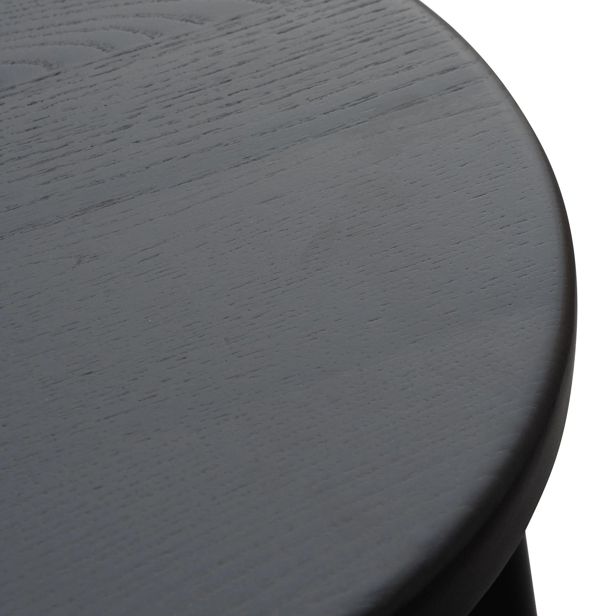 Set of 2 - James 46cm Wooden Seat Low Stool - Full Black