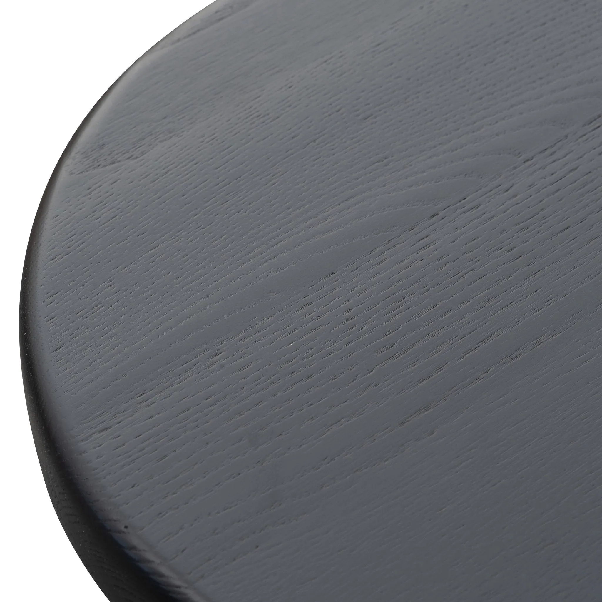 Set of 2 - James 46cm Wooden Seat Low Stool - Full Black