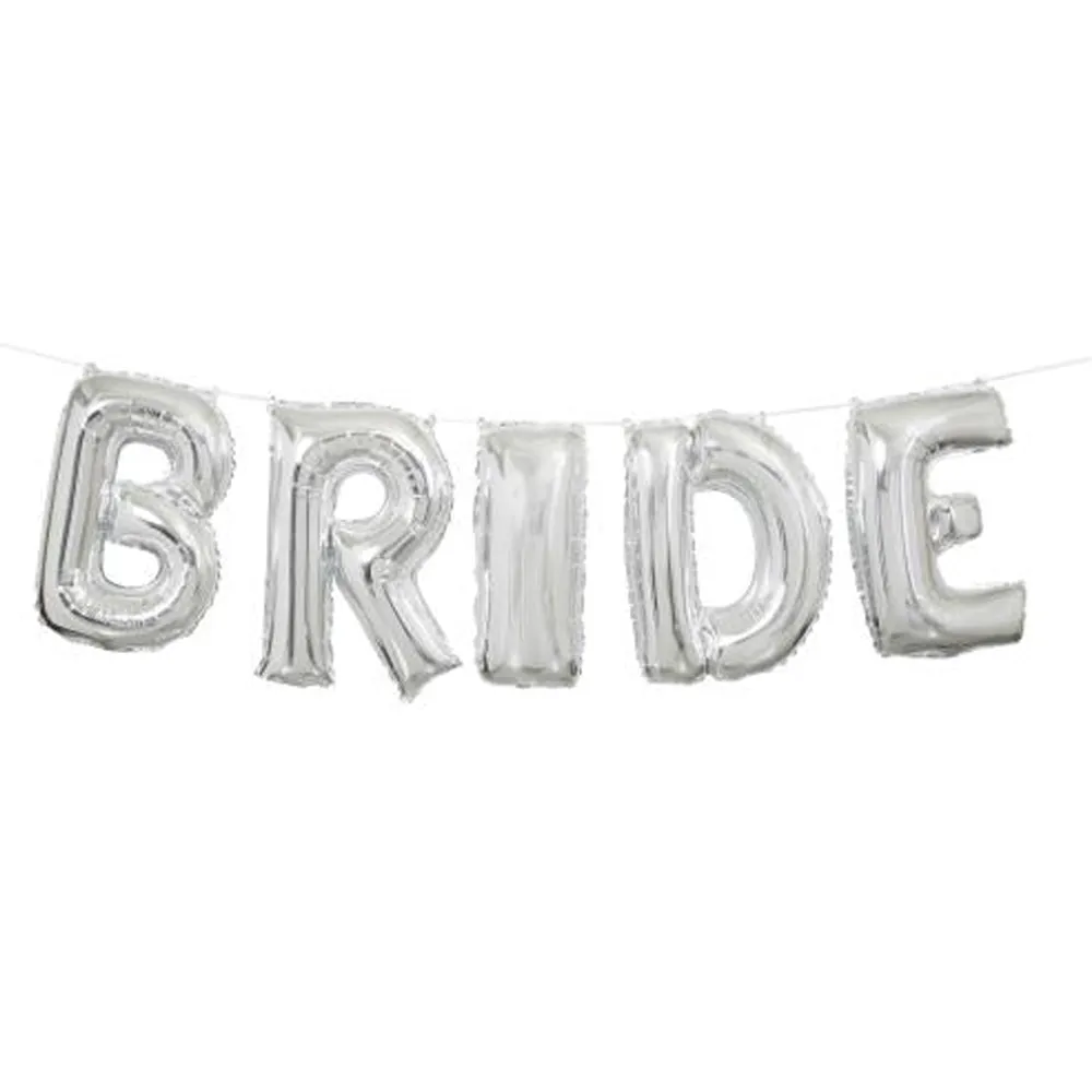 Silver 'Bride' Balloon Bunting - 35cm