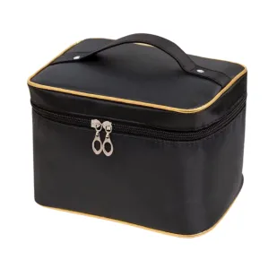 Small Plain Black Gold Lining Practical Bag