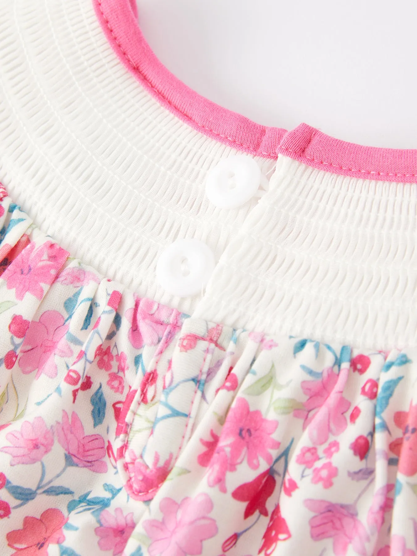 Smocking Heart Bow Embroidery Girls Dress