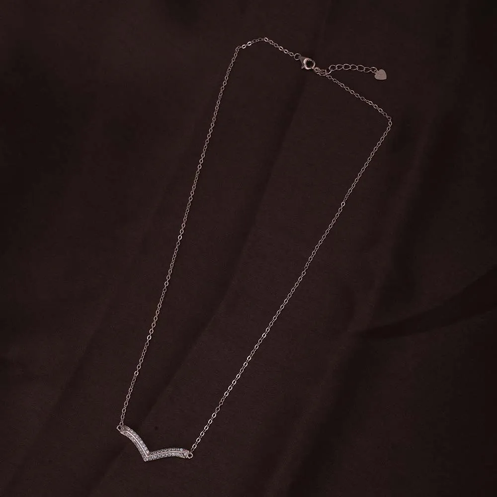 Solitaire Boomerang Necklace | Rose Gold