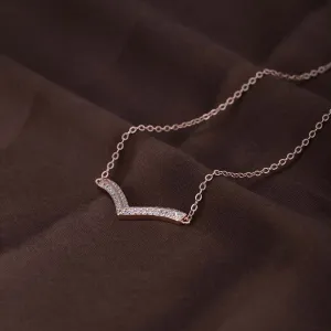 Solitaire Boomerang Necklace | Rose Gold