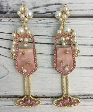 Song Lily Pink Champagne Earrings