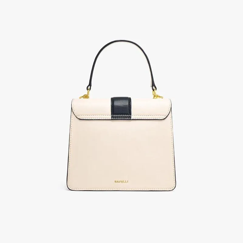 Split Leather Panelled Pattern Handbag