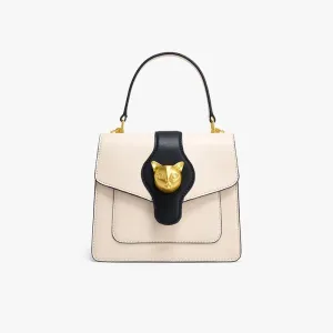 Split Leather Panelled Pattern Handbag