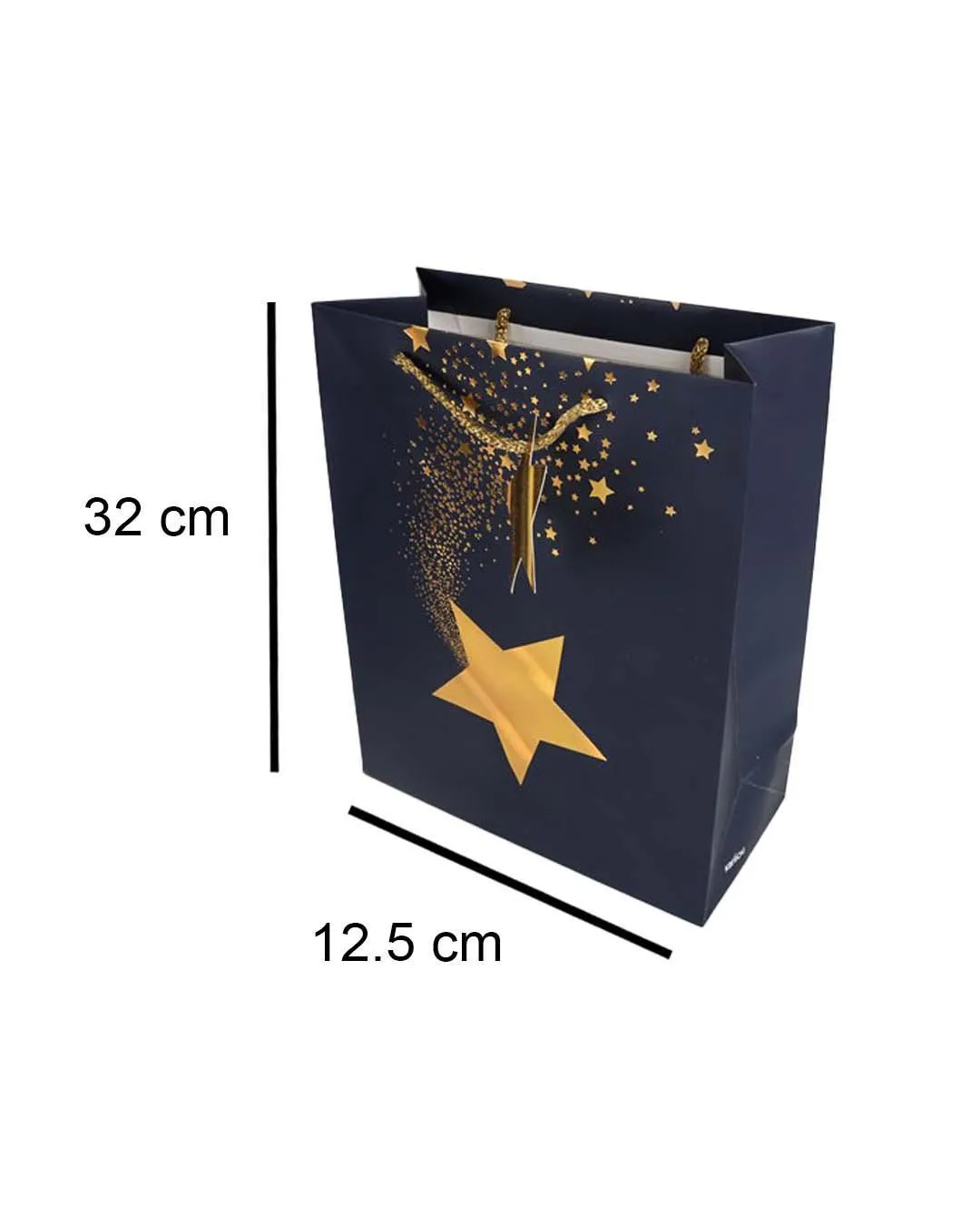 Stardust Gift Bag, Medium, Navy Blue, Paper, Set of 3