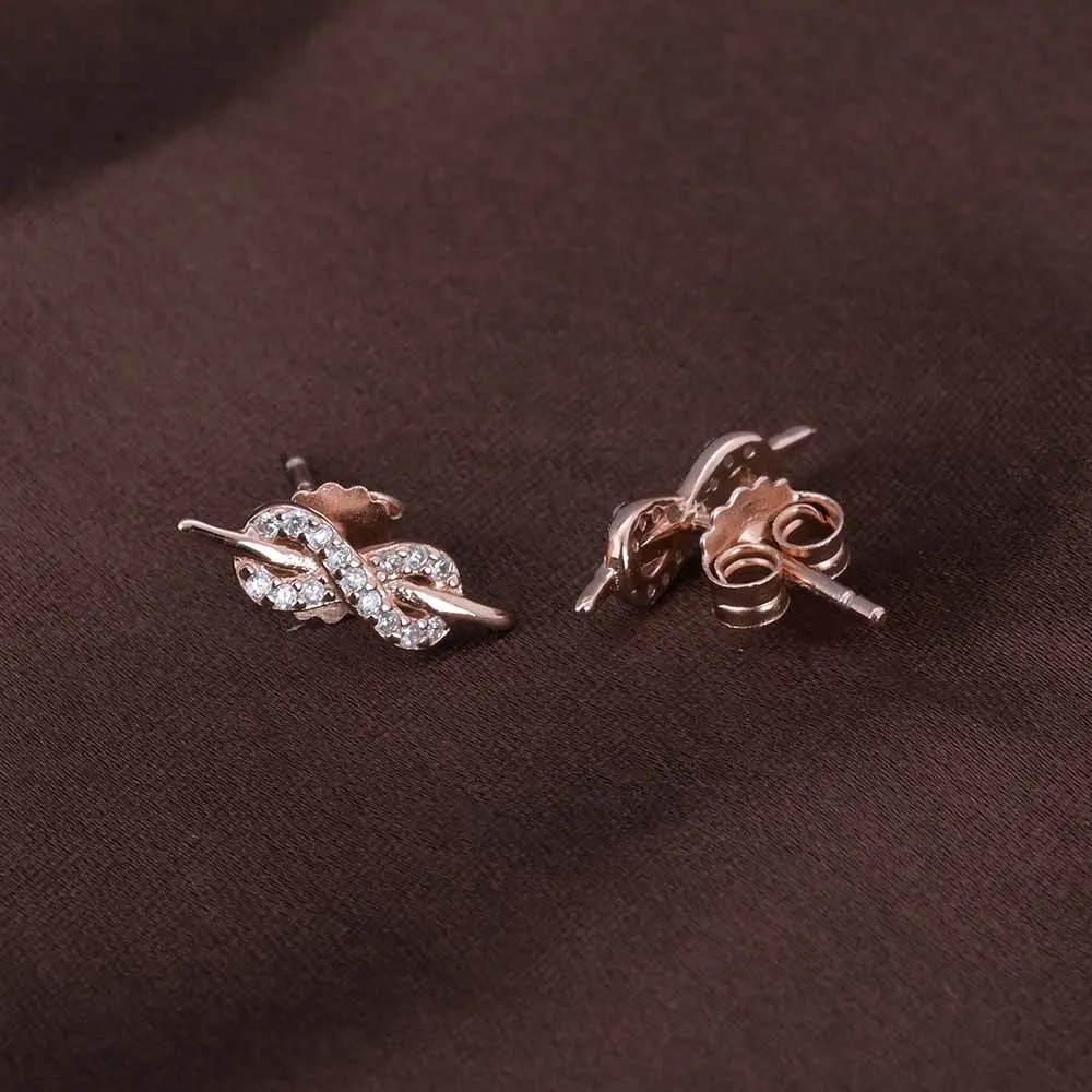 Starlit Infinity Studs | Rose Gold