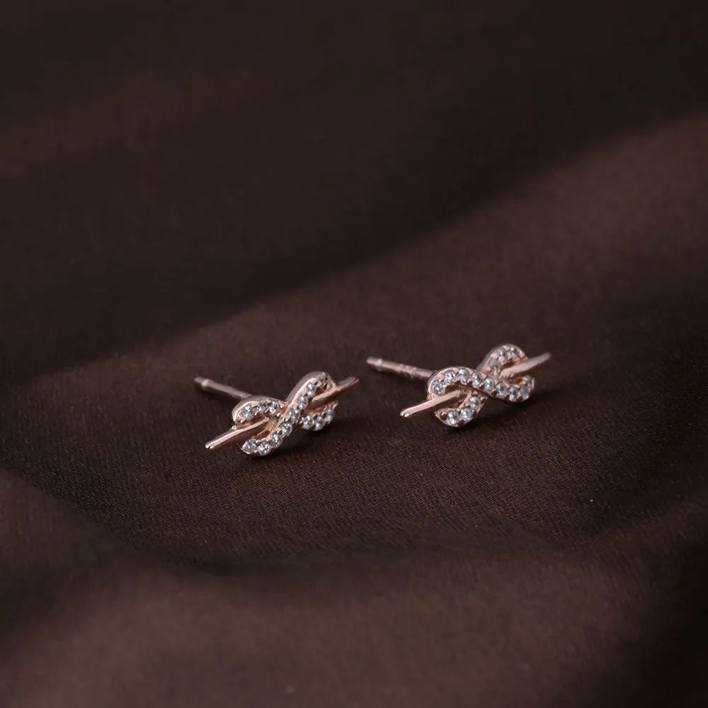 Starlit Infinity Studs | Rose Gold