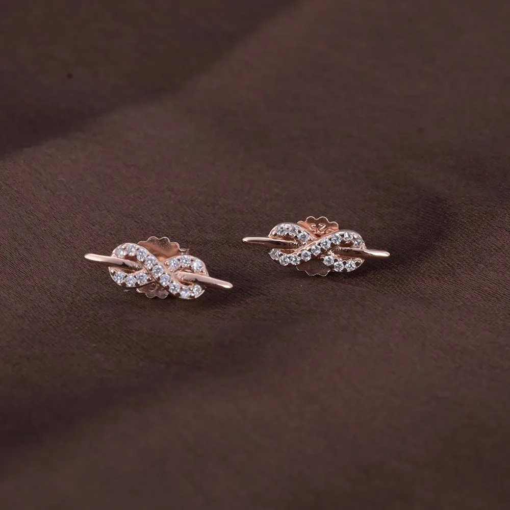 Starlit Infinity Studs | Rose Gold