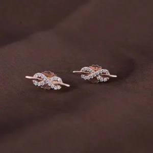 Starlit Infinity Studs | Rose Gold