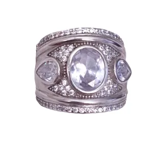 Sterling Silver Statement Ring with CZ