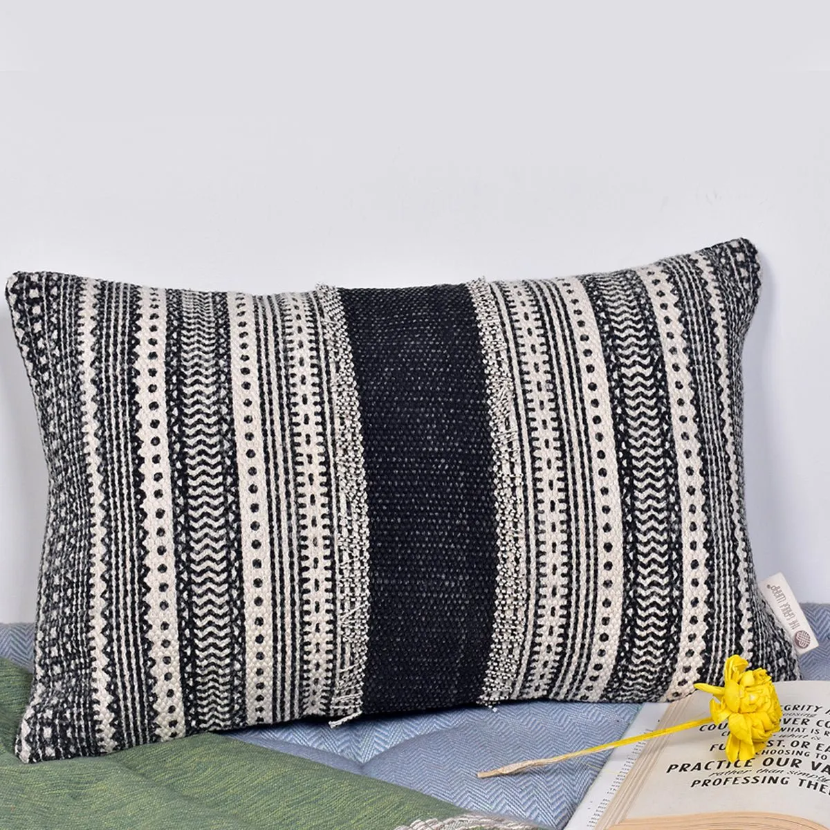 Stonewash Panelled Cushions Cover