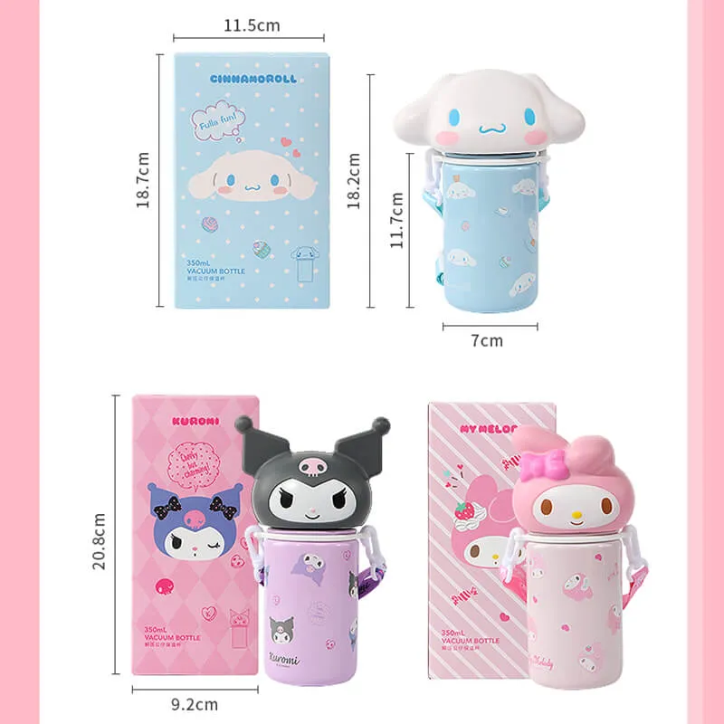 Stress Relief Sanrio Doll Lid Insulated Bottle 350mL