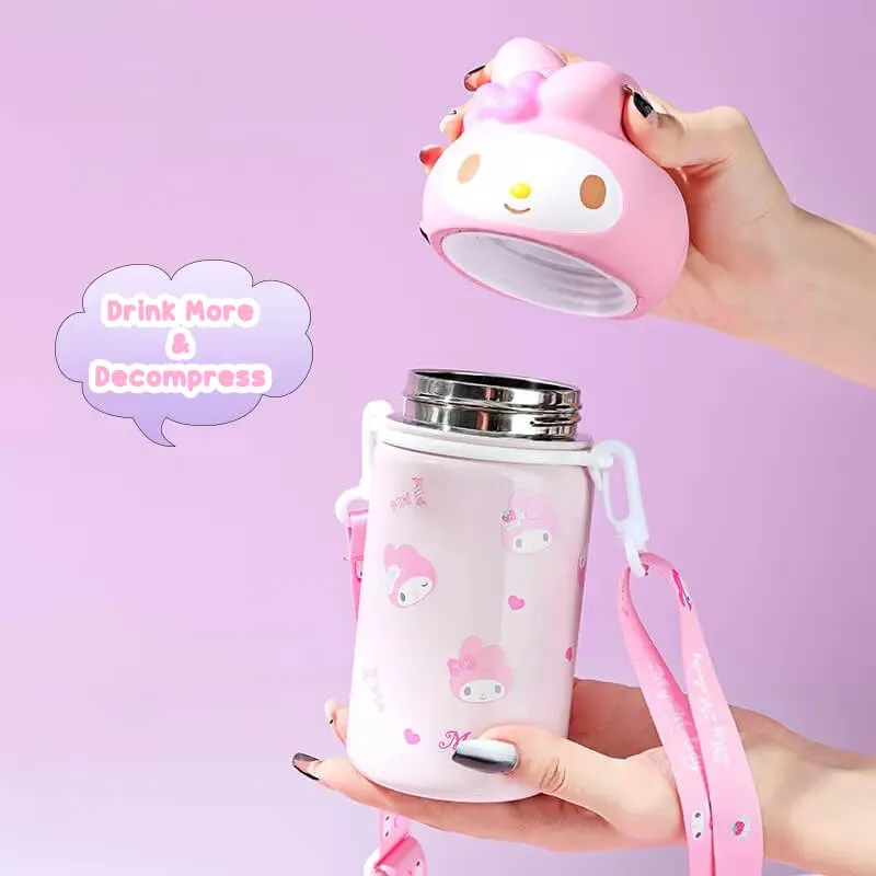 Stress Relief Sanrio Doll Lid Insulated Bottle 350mL