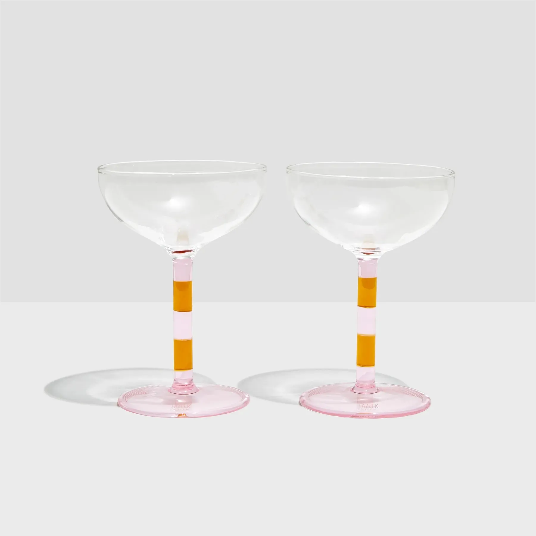Stripe Coupes - Set of 2 - Pink/Amber