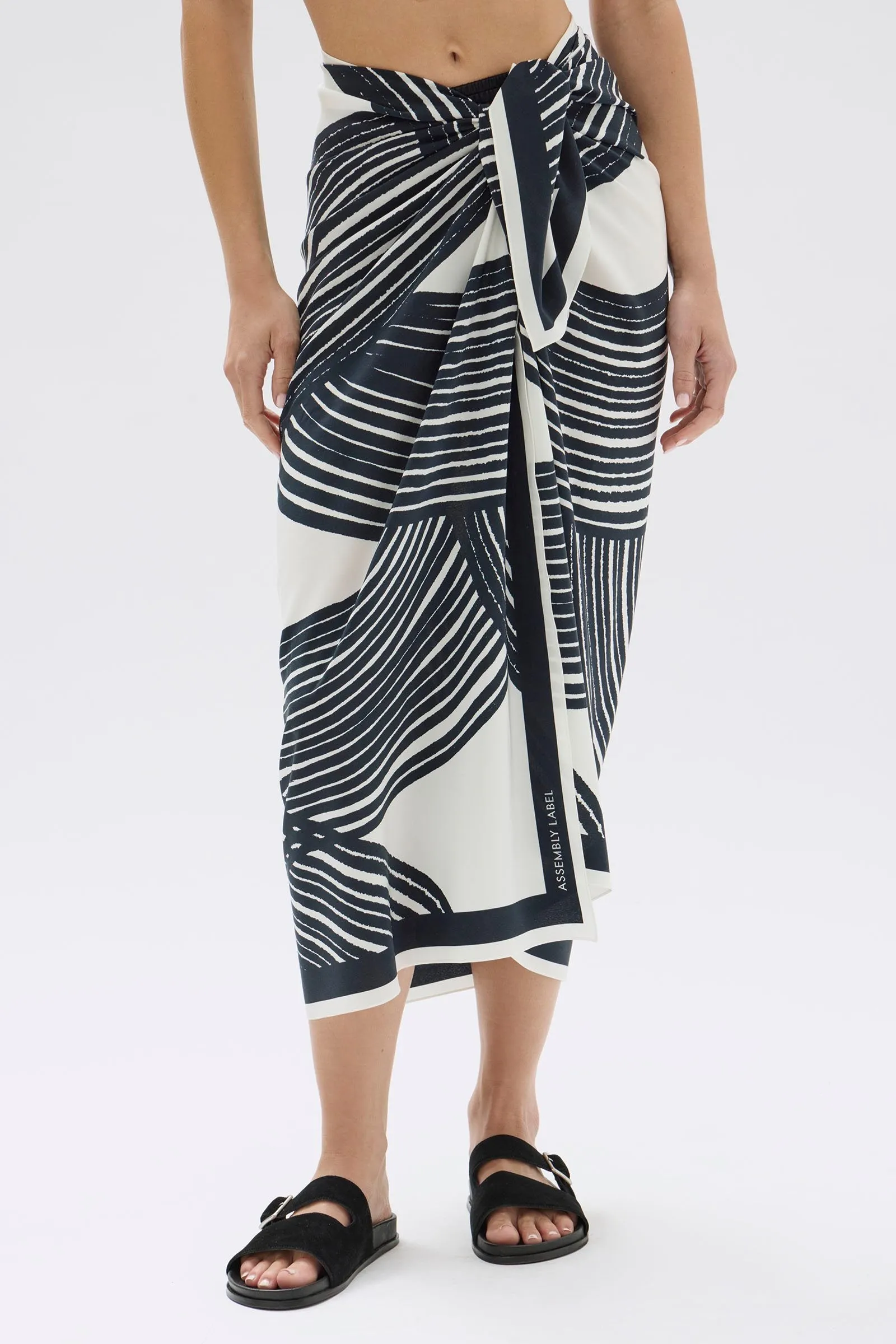 Stroke Print Silk Sarong