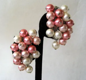 Sweeping Pink Plastic Bead Earrings