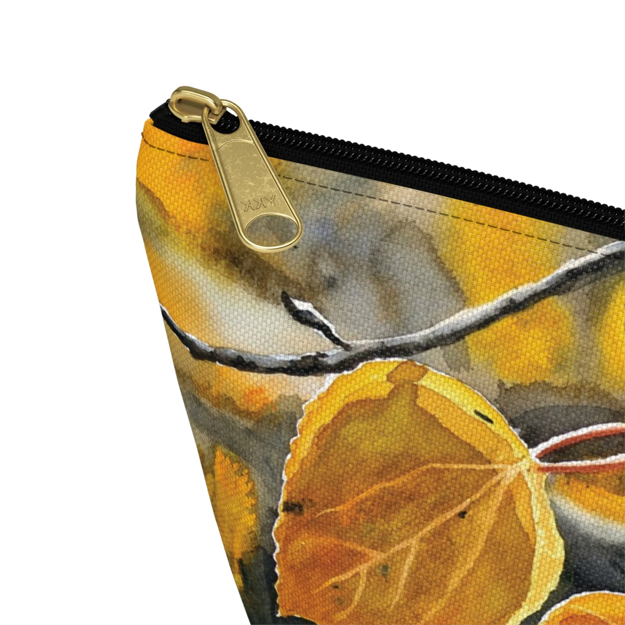 T-Bag Accessory Pouch - "October Orange" Aspens Watercolor Painting