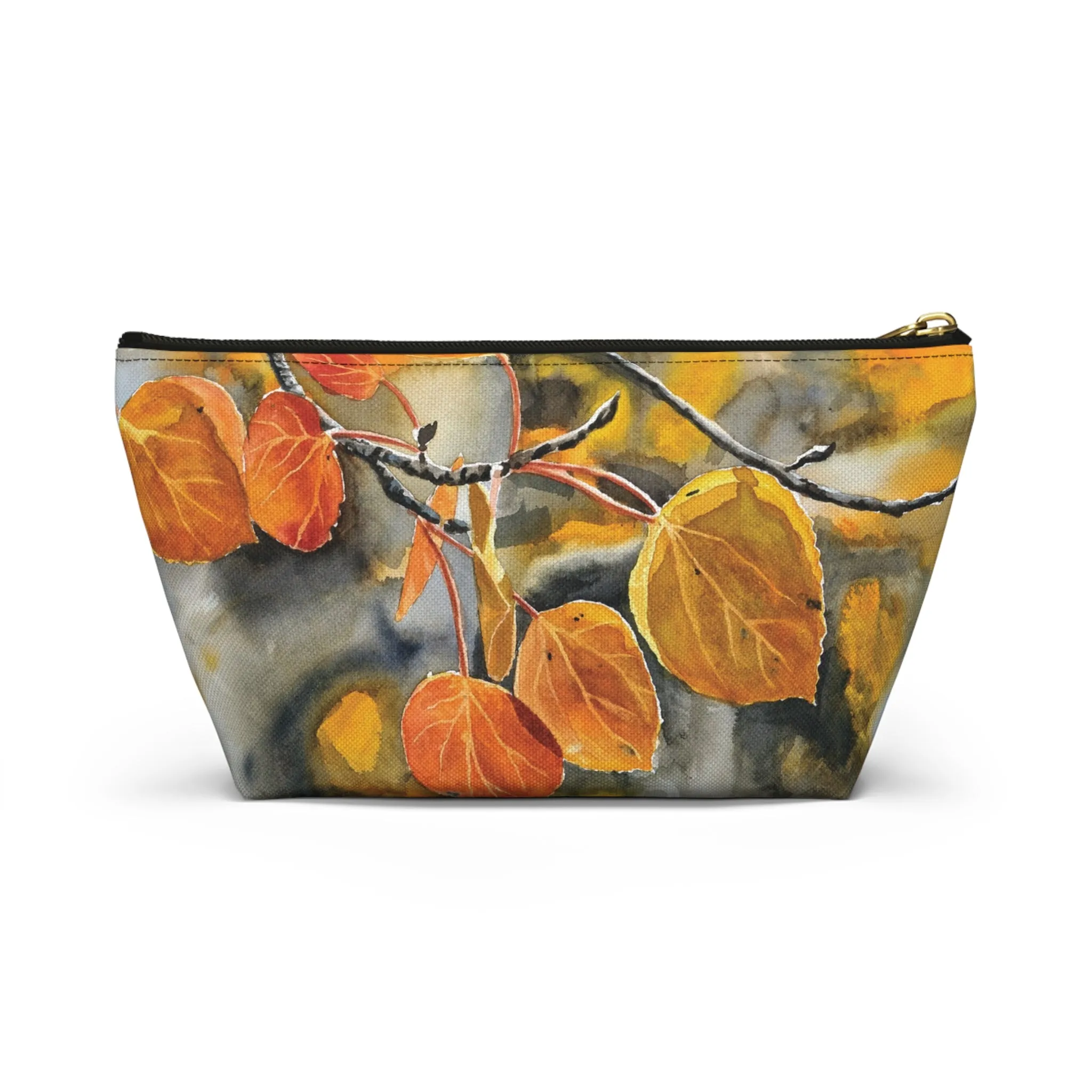 T-Bag Accessory Pouch - "October Orange" Aspens Watercolor Painting
