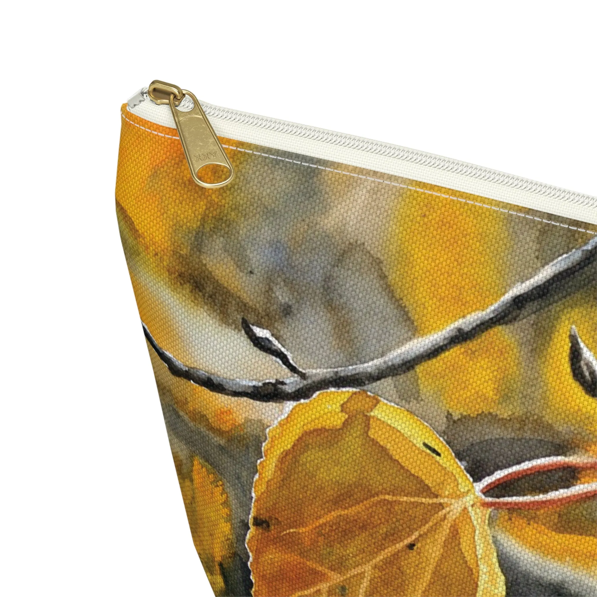 T-Bag Accessory Pouch - "October Orange" Aspens Watercolor Painting
