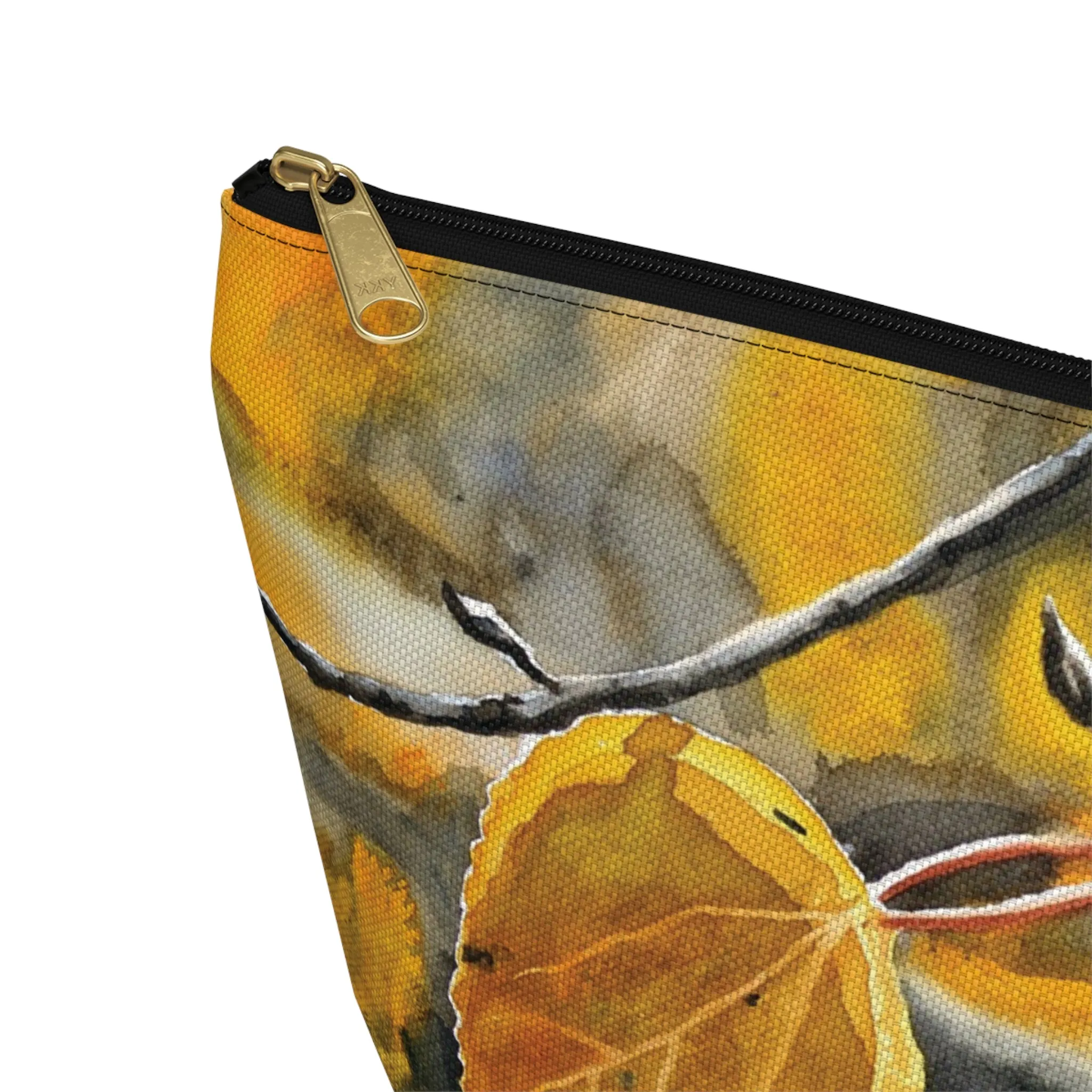 T-Bag Accessory Pouch - "October Orange" Aspens Watercolor Painting