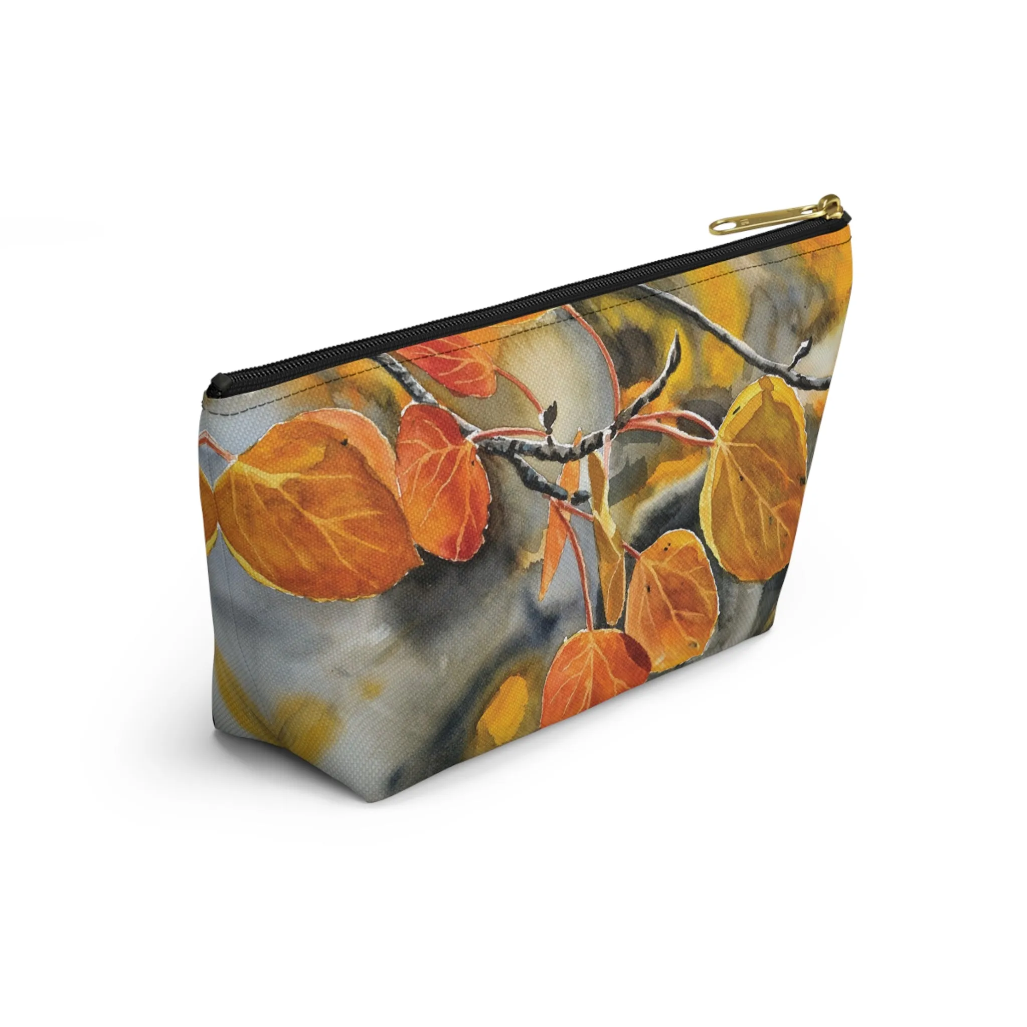 T-Bag Accessory Pouch - "October Orange" Aspens Watercolor Painting