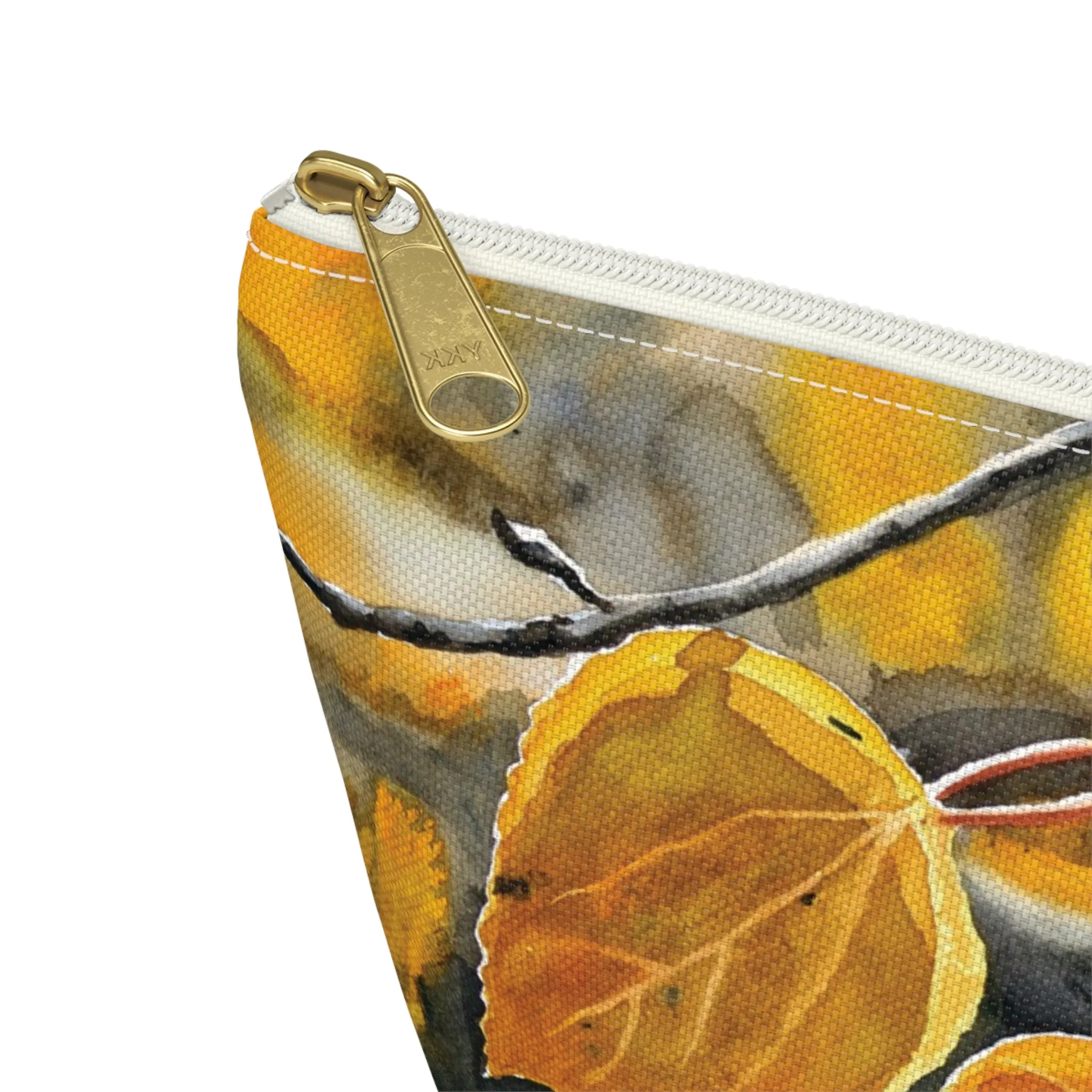 T-Bag Accessory Pouch - "October Orange" Aspens Watercolor Painting