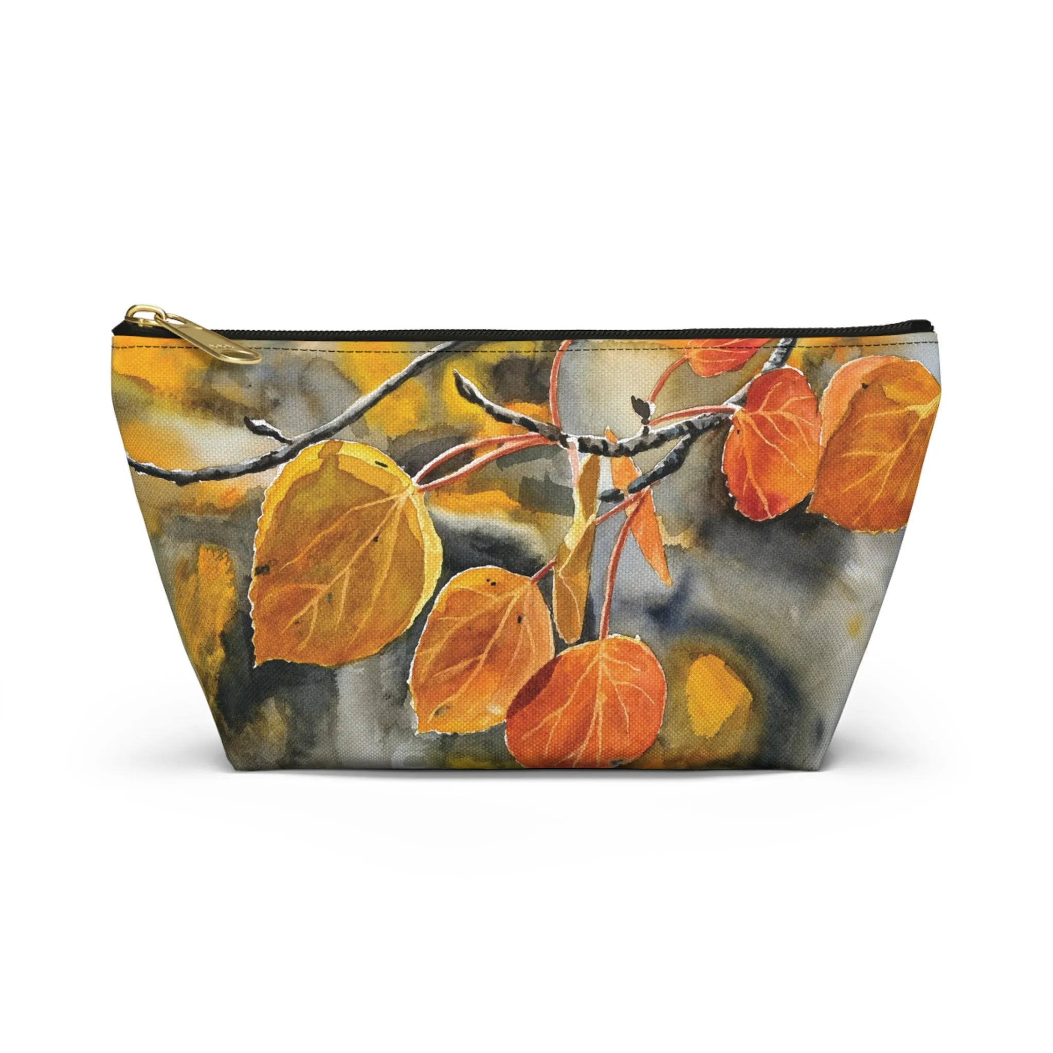T-Bag Accessory Pouch - "October Orange" Aspens Watercolor Painting