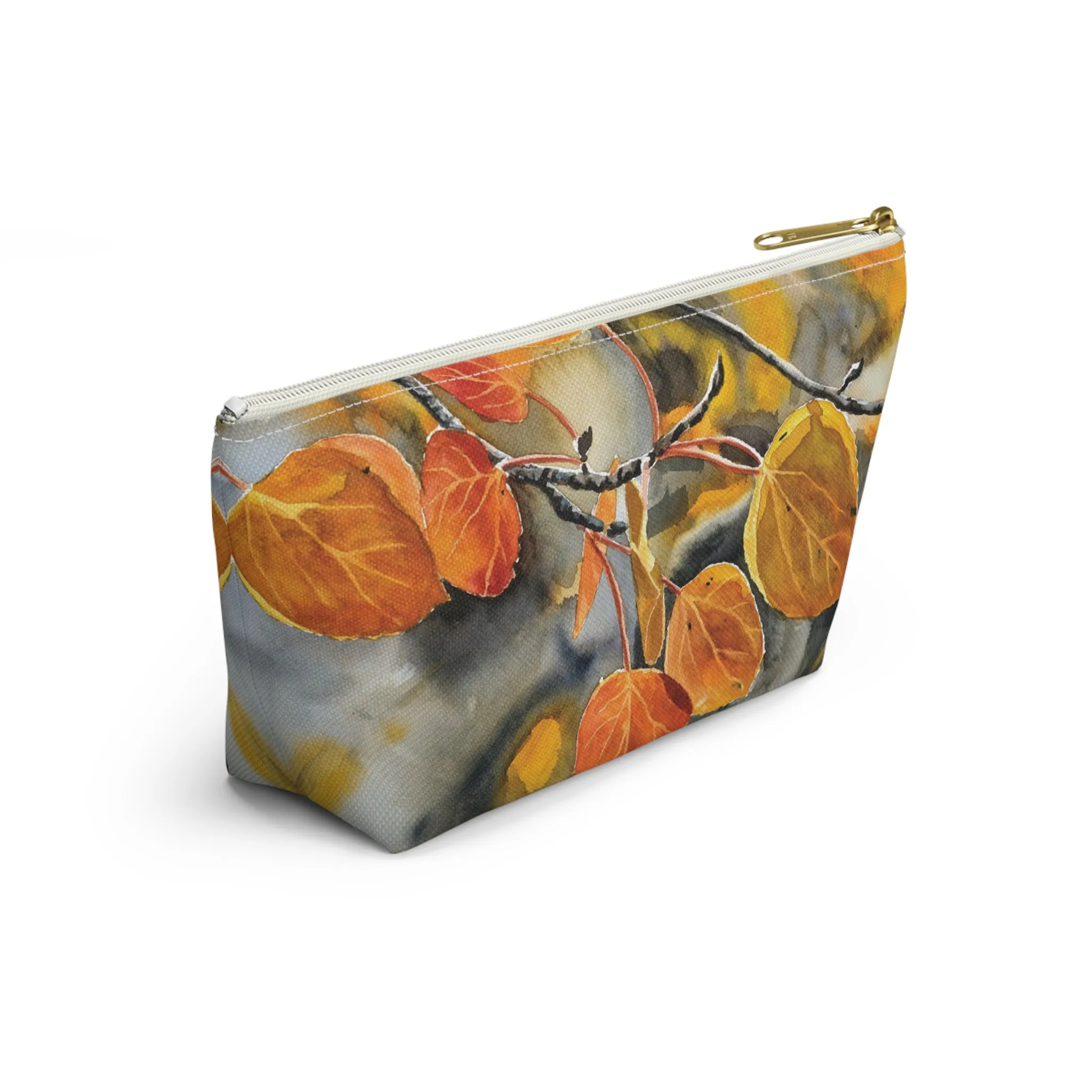 T-Bag Accessory Pouch - "October Orange" Aspens Watercolor Painting