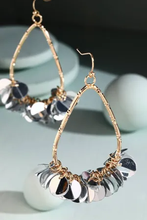 Teardrop-Shaped Sequin Earrings