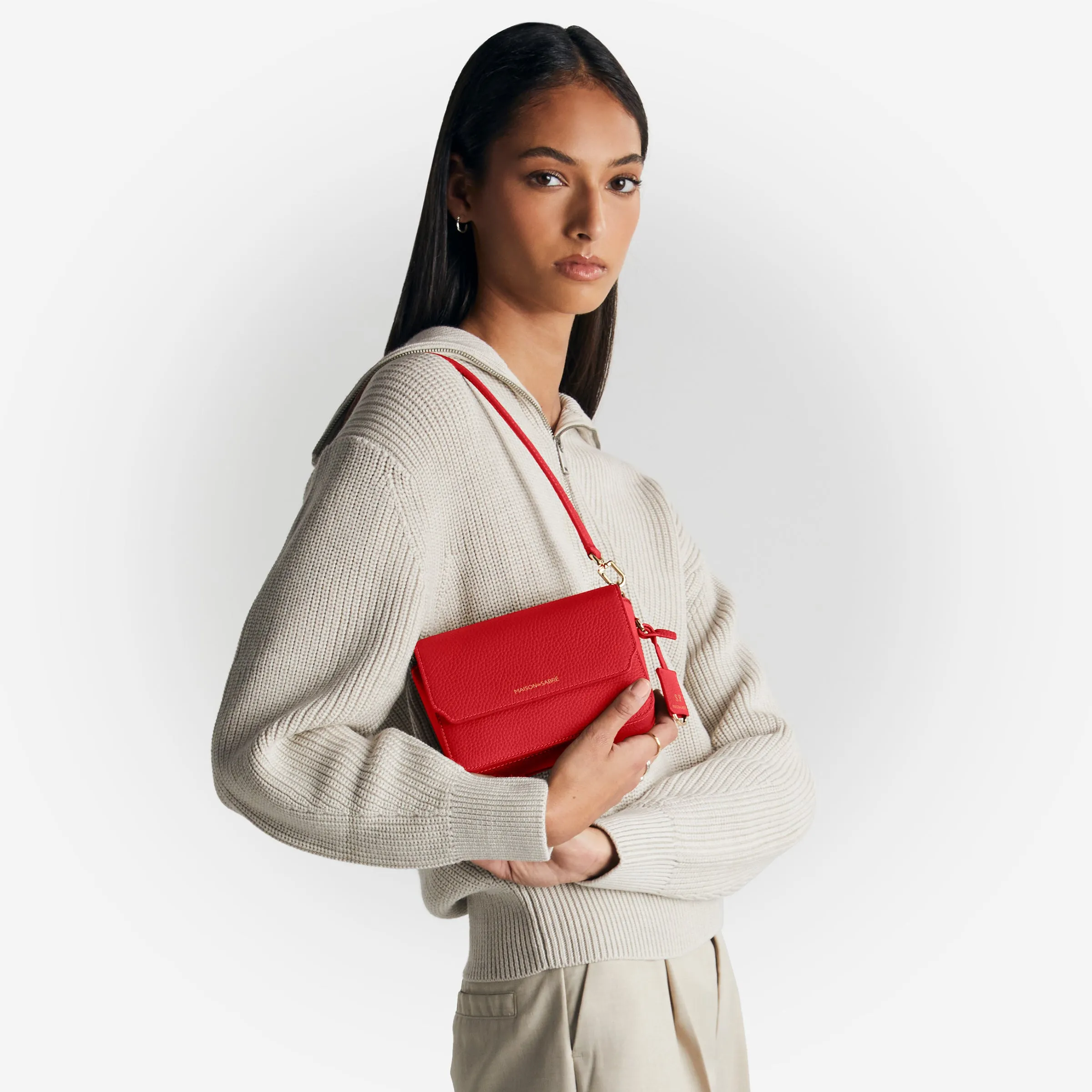 The Mini Flap Bag - Pomegranate Red