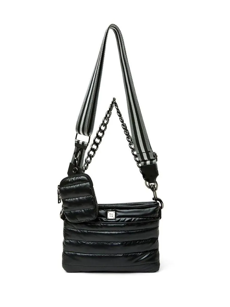 Think Royln Downtown Crossbody Bag- Pearl Black