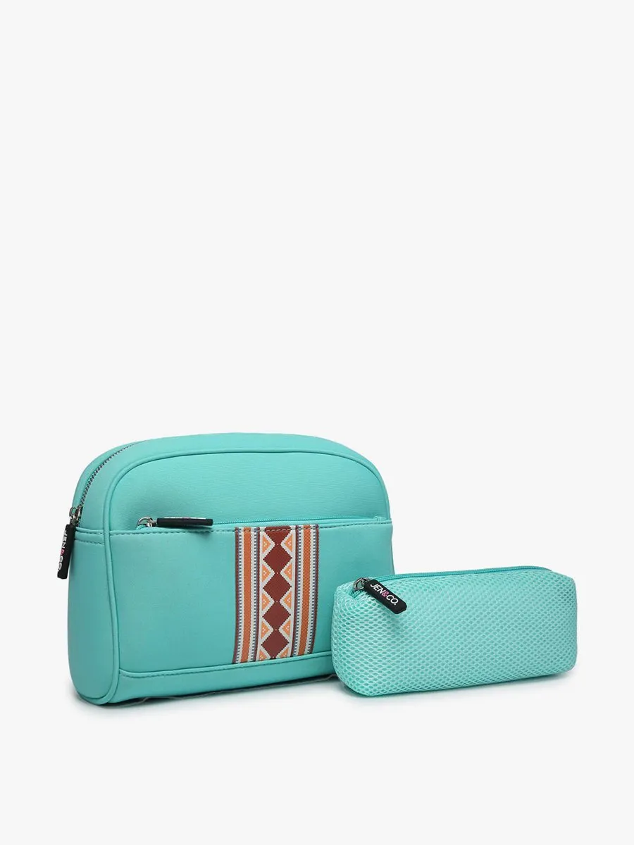 Toni Neoprene Striped Cosmetic Bag