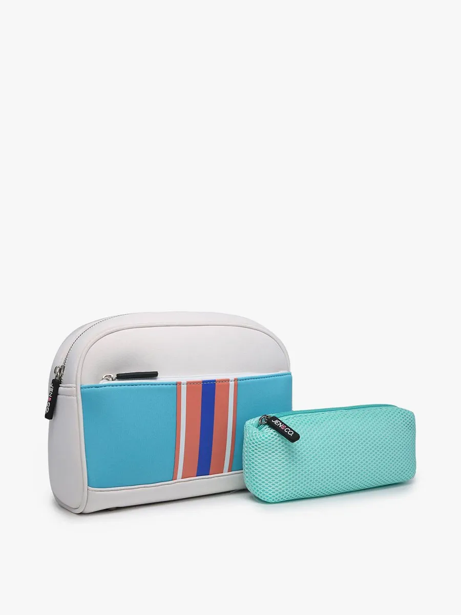 Toni Neoprene Striped Cosmetic Bag