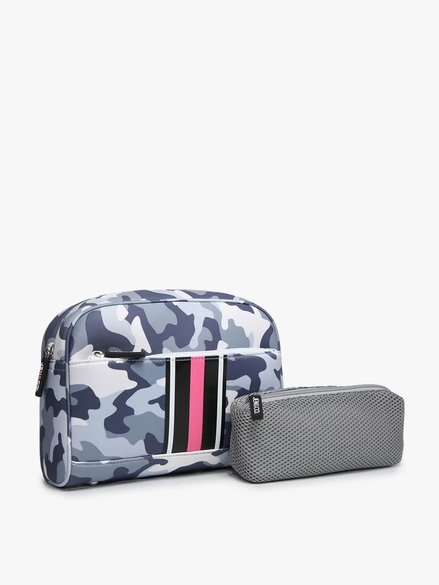 Toni Neoprene Striped Cosmetic Bag