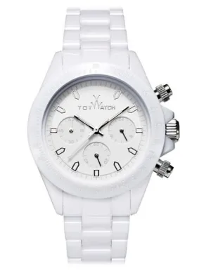 ToyWatch Midsize Monochrome Chrono White - Link Bracelet