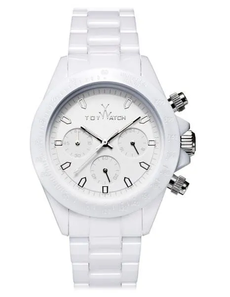 ToyWatch Midsize Monochrome Chrono White - Link Bracelet