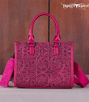 Trinity Ranch Tooled Bag - Hot Pink