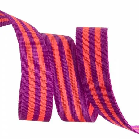 Tula Pink | Striped Nylon Webbing 1" (25mm) Wide (2 Yards)