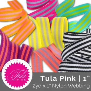 Tula Pink | Striped Nylon Webbing 1" (25mm) Wide (2 Yards)