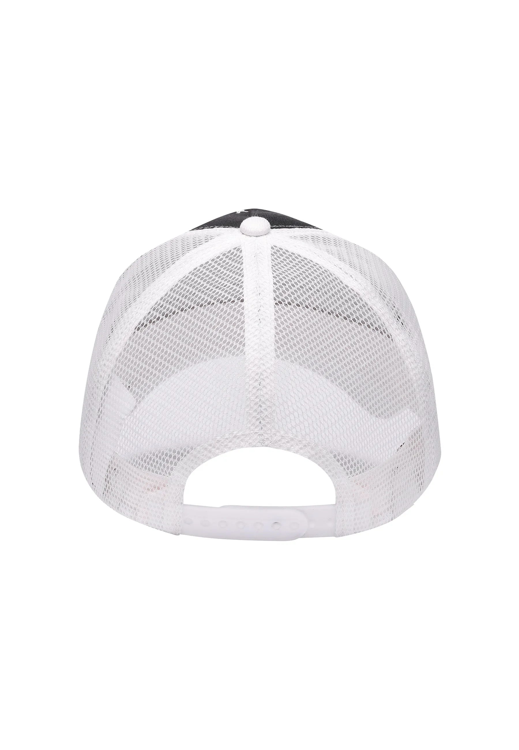 Unisex Mono Koi Jump Twill Front Mesh Trucker - Black/White