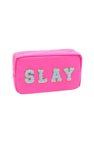 Varsity Collection SLAY Chenille Bag - Hot Pink