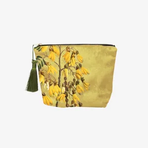 Velvet Cosmetic Bag - Vintage Botanical Kowhai