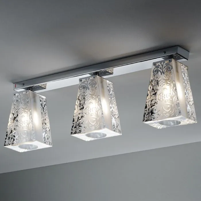 Vicky D69 E03 00 Lead Crystal Triple Ceiling Light From Fabbian