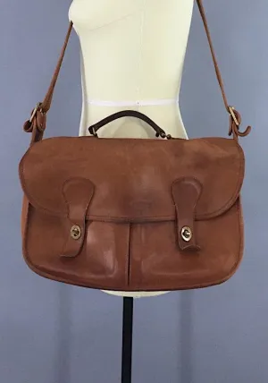 Vintage 1970s Coach Tan Leather Musette Messenger Bag