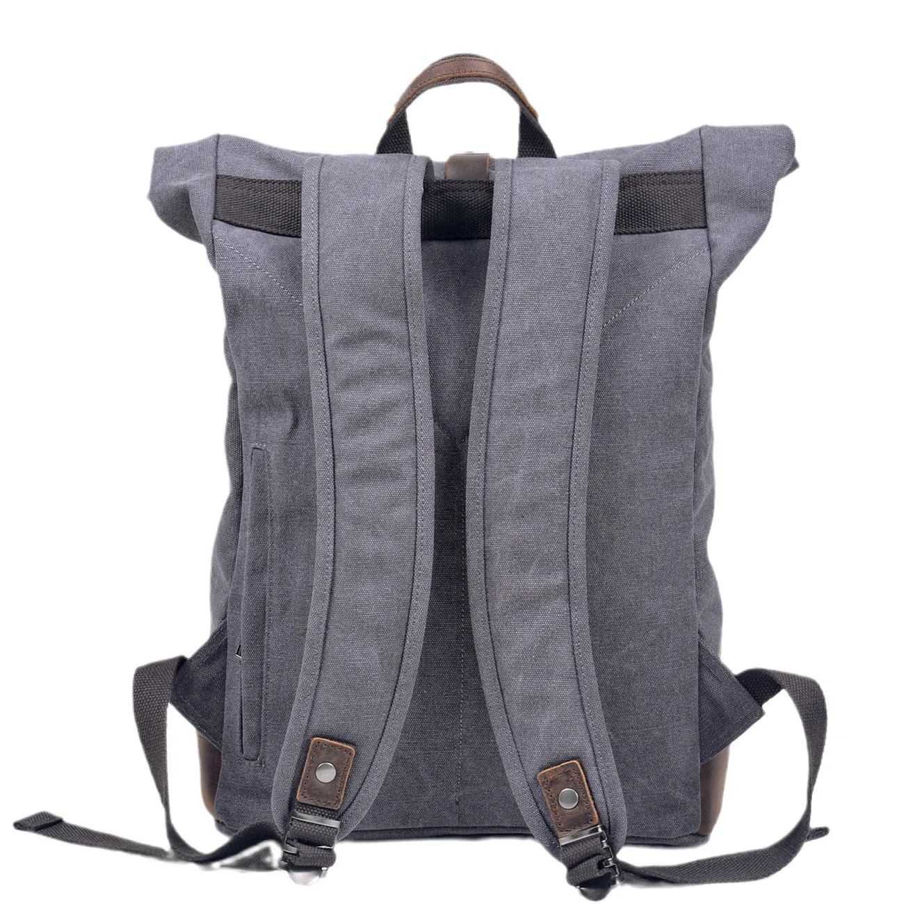 Vintage Cotton Canvas Roll Top Backpack