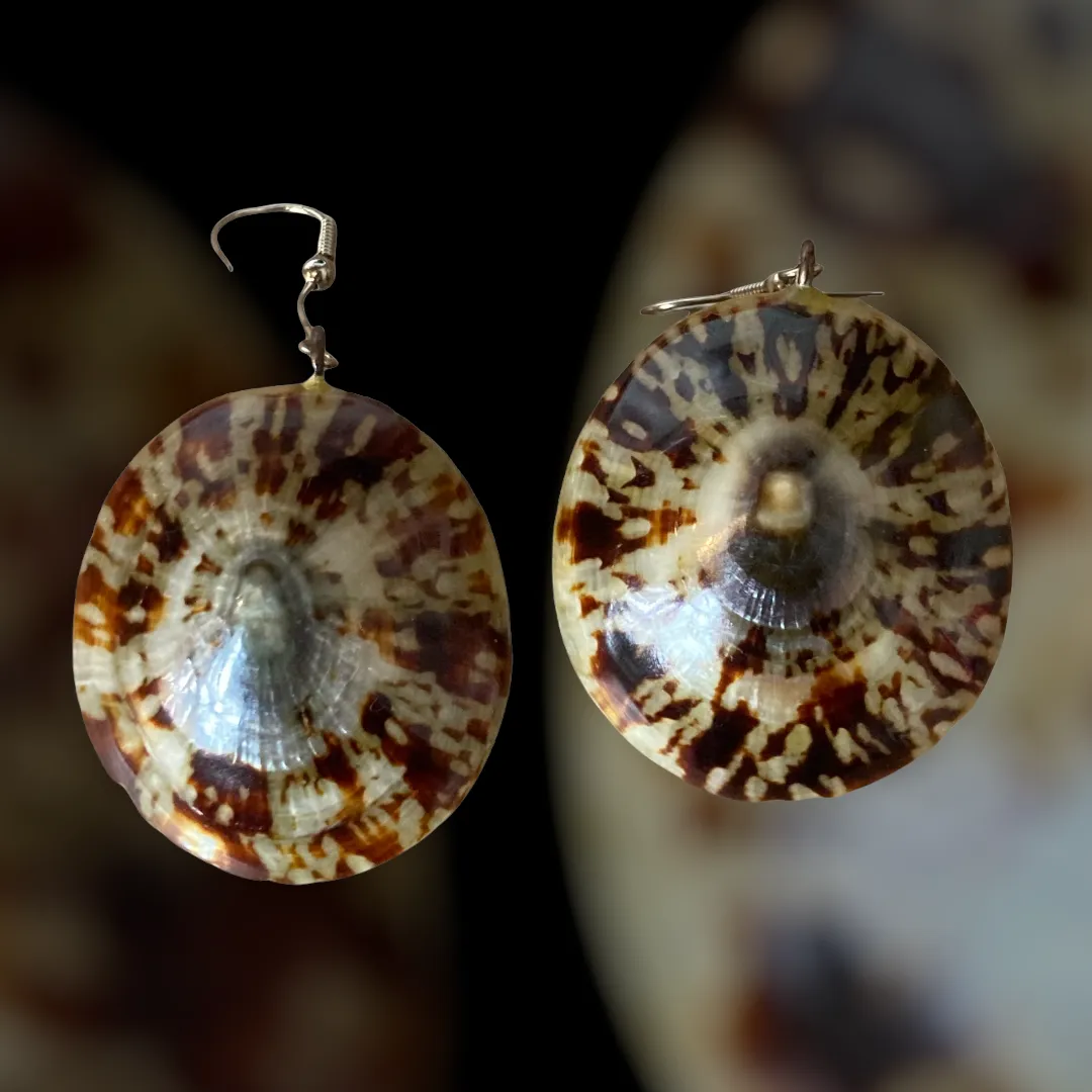 Vintage Phillippine Natural Limpet Earrings
